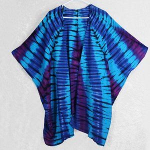 Tie-dye Open Front Kimono Top